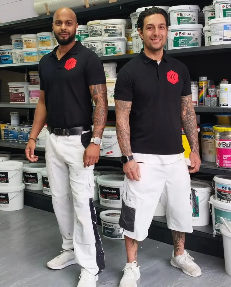 Maler Ettingen: Kevin Bresler (links) und Stephan Bozzolo (rechts) von Kreativ Maler